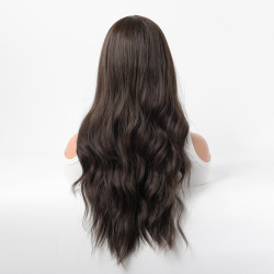 Perruque Brun Foncé, Ondulée en Fibres Kanekalon, pour Femme