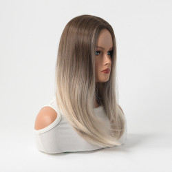 Perruque Blond Ombré, en Cheveux Naturels et Lace Frontale en Dentelle, pour Femme