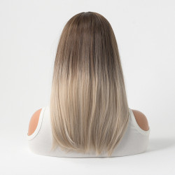 Perruque Blond Ombré, en Cheveux Naturels et Lace Frontale en Dentelle, pour Femme