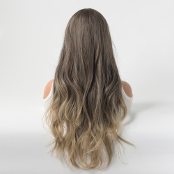 Perruque Longue et Ondulée, en Fibres Kanekalon, pour Femme