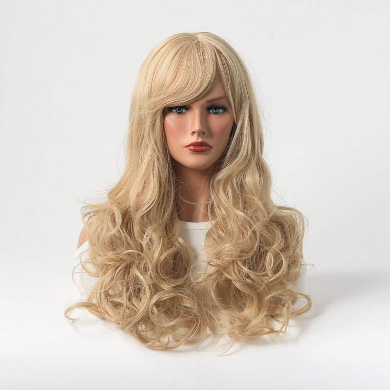 Perruque Blonde, Longue, Ondulée et Synthétique, pour Femme