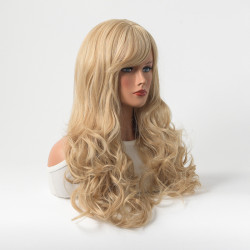 Perruque Blonde, Longue, Ondulée et Synthétique, pour Femme