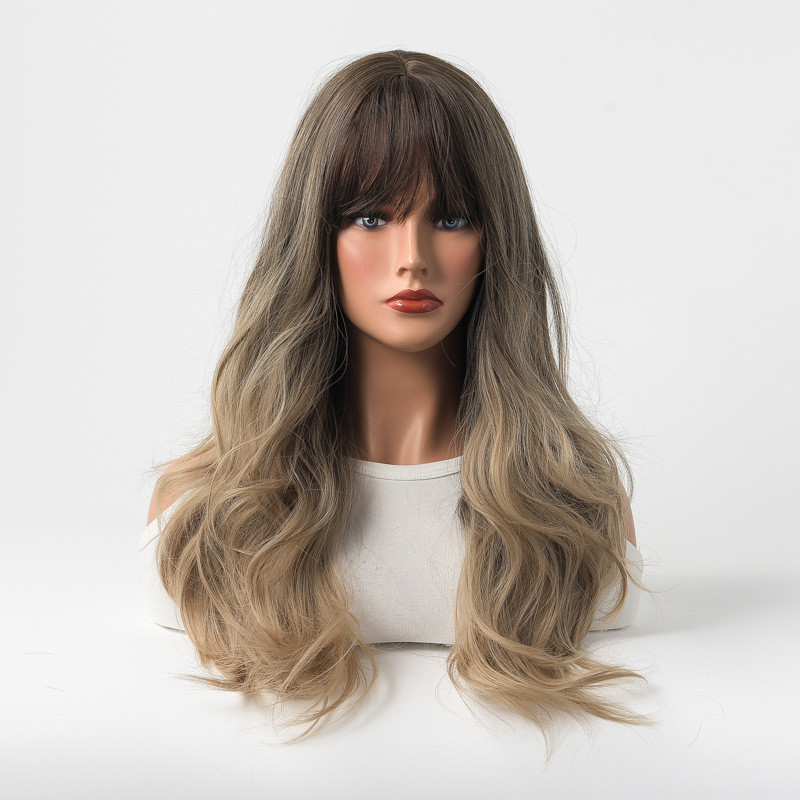 Perruque Blond Ombré, Ondulée en Fibres Kanekalon, pour Femme