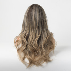 Perruque Blond Ombré, Ondulée en Fibres Kanekalon, pour Femme