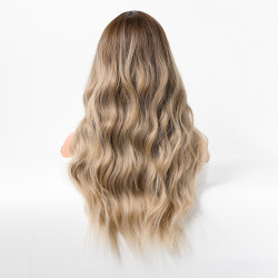 Perruque Blond Ombré, Longue et Ondulée en Fibres Kanekalon, pour Femme