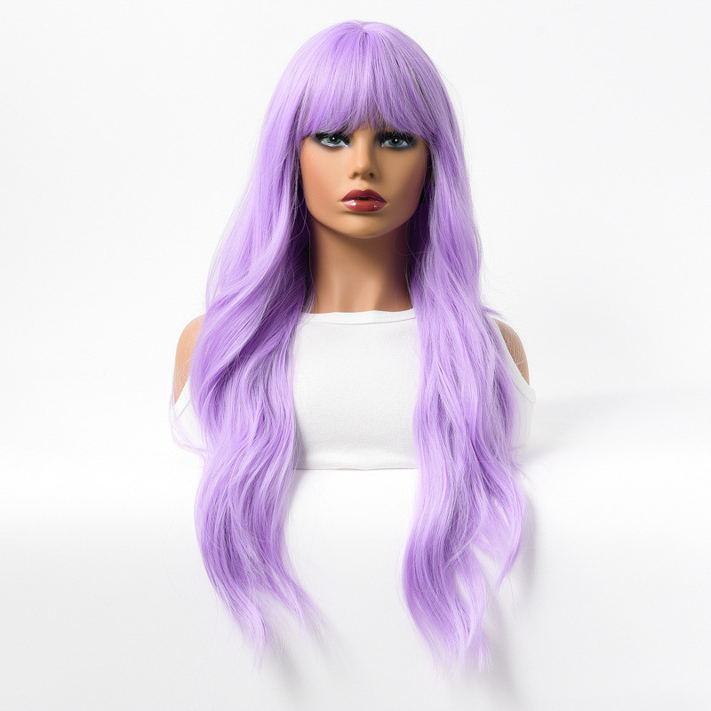 Perruque Violet Clair, Longue en Fibres Kanekalon, pour Femme