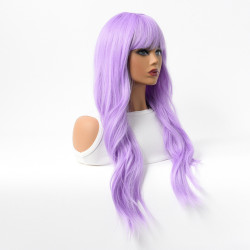 Perruque Violet Clair, Longue en Fibres Kanekalon, pour Femme
