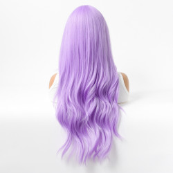 Perruque Violet Clair, Longue en Fibres Kanekalon, pour Femme