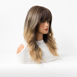 Perruque Blond Ombré, Longue et Ondulée, pour Femme