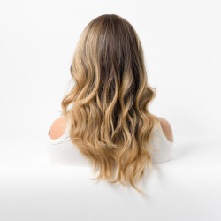 Perruque Blond Ombré, Longue et Ondulée, pour Femme