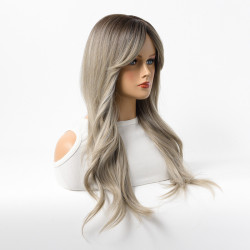 Perruque Longue et Ondulée en Fibres Kanekalon, pour Femme