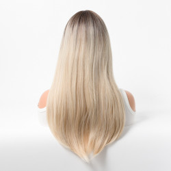 Perruque Blonde, Longue avec Raie Latérale, pour Femme