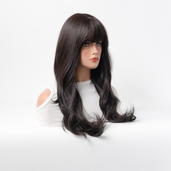 Perruque Brune, Longue et Synthétique, pour Femme