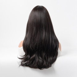 Perruque Brune, Longue et Synthétique, pour Femme