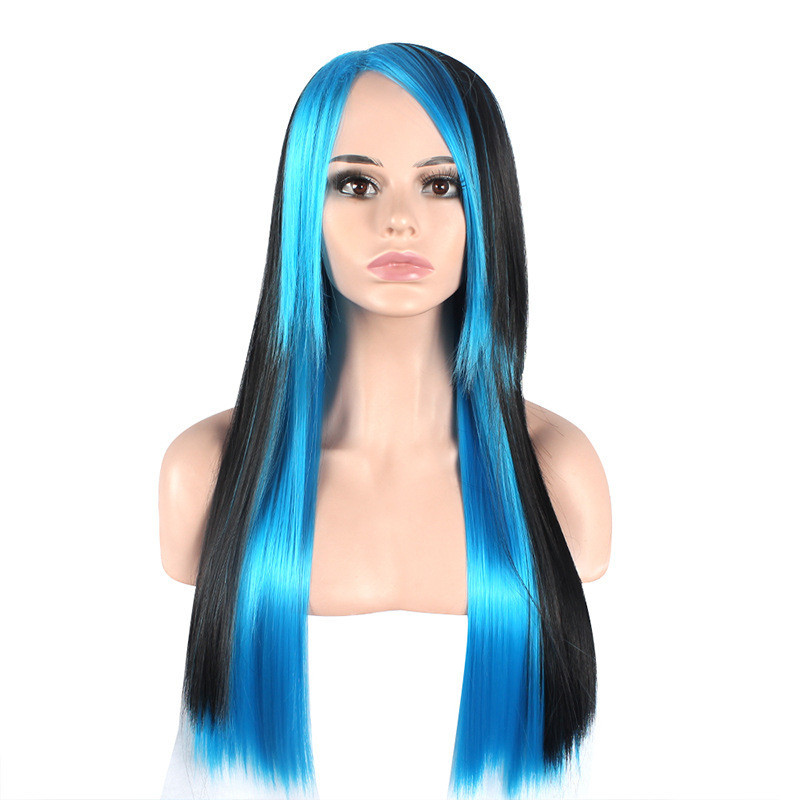 Perruque Bicolore, Longue et Lisse, pour Femme