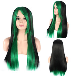 Perruque Bicolore, Longue et Lisse, pour Femme
