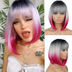 Perruque Bob, Courte et Lisse, pour Femme