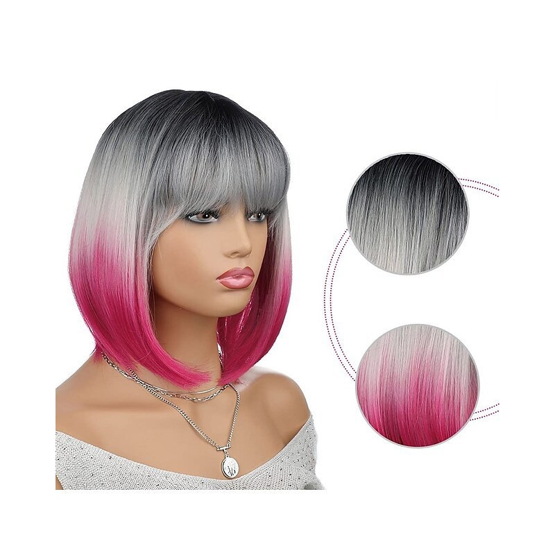 Perruque Bob, Courte et Lisse, pour Femme