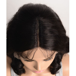 Perruque Brésilienne Brune, Ondulée avec Lace Frontale en Dentelle, pour Femme