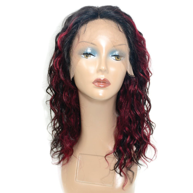 Perruque Longue et Ondulée, avec Lace Frontale en Dentelle, pour Femme