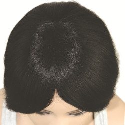 Perruque Noire, Lisse en Cheveux Naturels, pour Femme