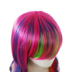 Perruque Cosplay Arc-En-Ciel, pour Femme