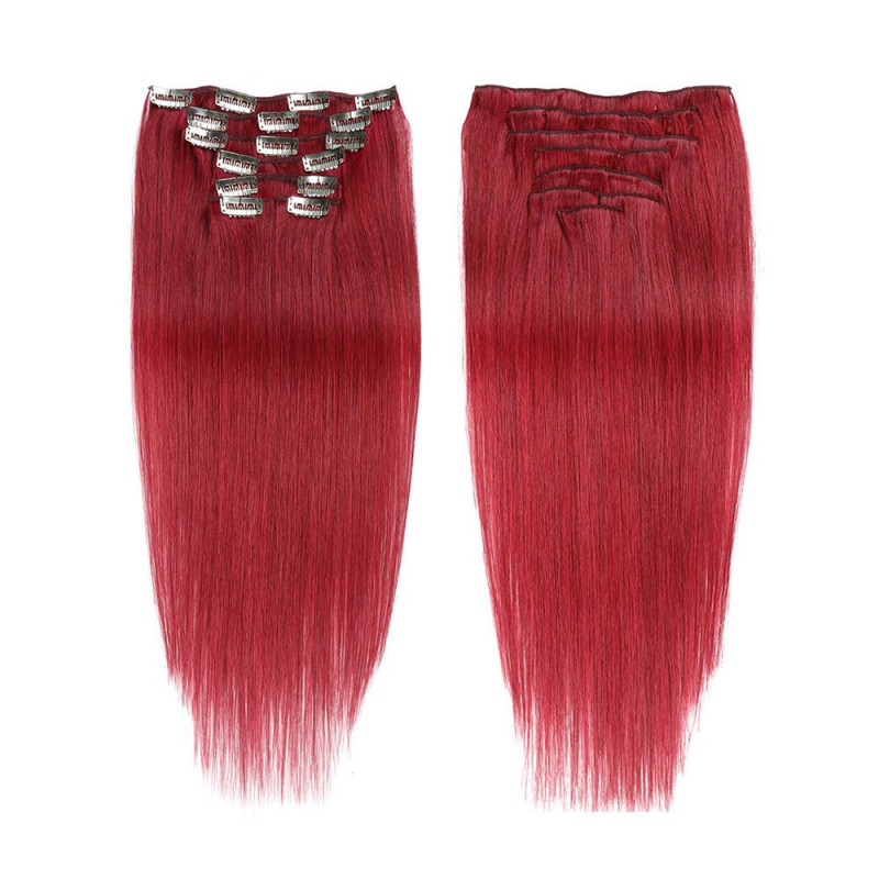 Extension de Cheveux Rouges et Lisses, pour Femme