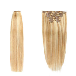 Extension à Clips, de Cheveux Blonds et Lisses, pour Femme