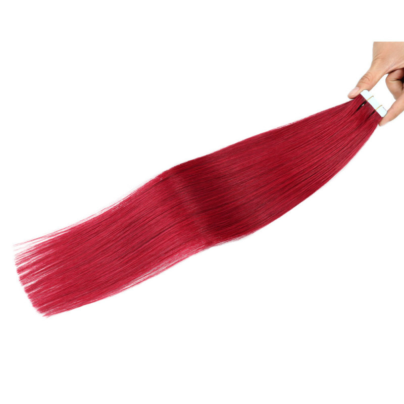 Extension de Cheveux Naturels, Rouges et Lisses, pour Femme
