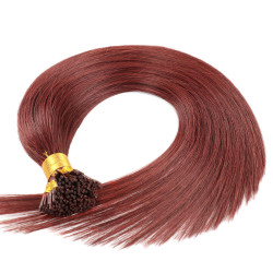 Extension de Cheveux Brun-Roux et Synthétiques, pour Femme
