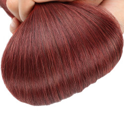 Extension de Cheveux Brun-Roux et Synthétiques, pour Femme