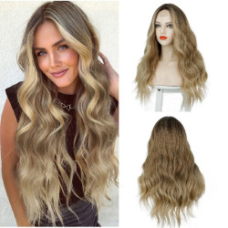 Perruque Blonde, Longue et Ondulée, pour Femme