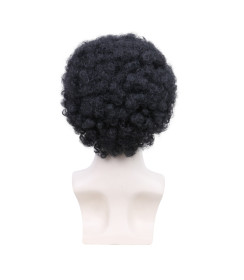 Perruque Noire Afro, pour Homme