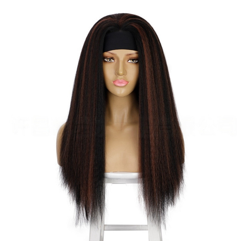 Perruque Brune et Lisse en Cheveux Naturels, pour Femme