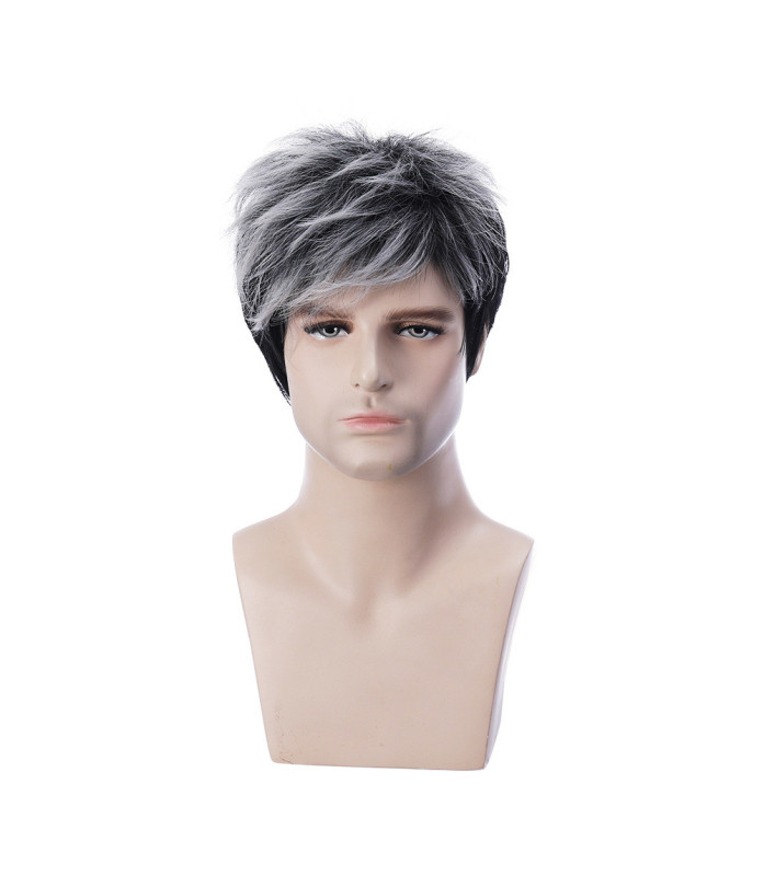 Perruque Cosplay Gris Foncé, pour homme