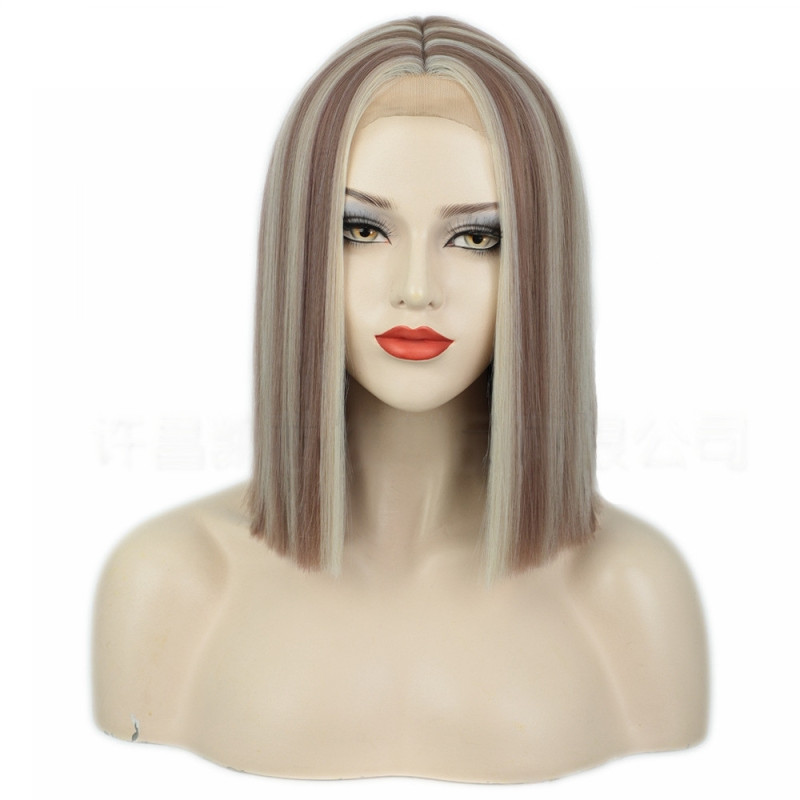 Perruque Bicolore, Longue et Lisse, pour Femme