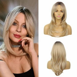 Perruque Blonde, Longue et Ondulée, pour Femme