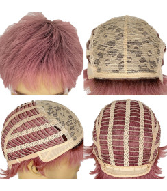 Perruque Rose, Courte et Lisse, pour Homme
