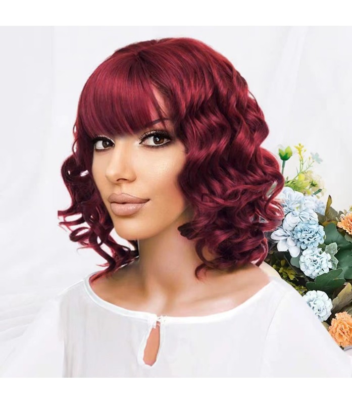 Perruque Brune, Longue et Bouclée, pour Femme