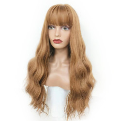 Perruque Blonde, Longue Ondulée et Synthétique, pour Fille