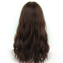 Perruque Brune, Lisse, Ondulée et Synthétique, pour Femme