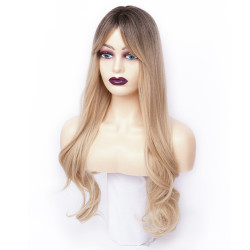 Perruque Blonde, Longue, Ondulée et Synthétique, pour Femme
