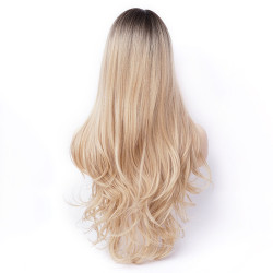 Perruque Blonde, Longue, Ondulée et Synthétique, pour Femme