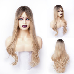 Perruque Blonde, Longue, Ondulée et Synthétique, pour Femme