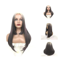Perruque Longue, Lisse et Synthétique, pour Femme