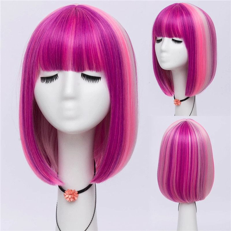 适合圆脸假发短发女2021年时尚新款造型bobo头仿真全头套式假发套