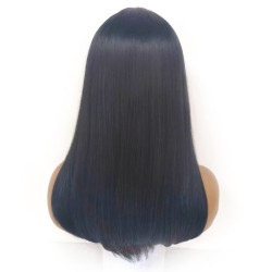 Perruque Noire et Violette, Longue et Lisse, pour Femme