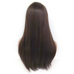 Perruque Brun Foncé, Longue et Synthétique, pour Femme