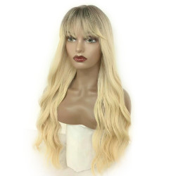 Perruque Blonde, Longue et Ondulée, pour Femme