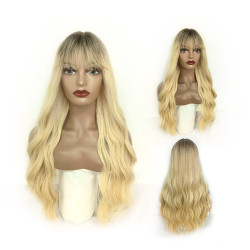 Perruque Blonde, Longue et Ondulée, pour Femme